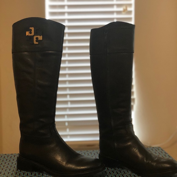 Black Tory Burch Lowell Riding Boot size 8 - Picture 2 of 6